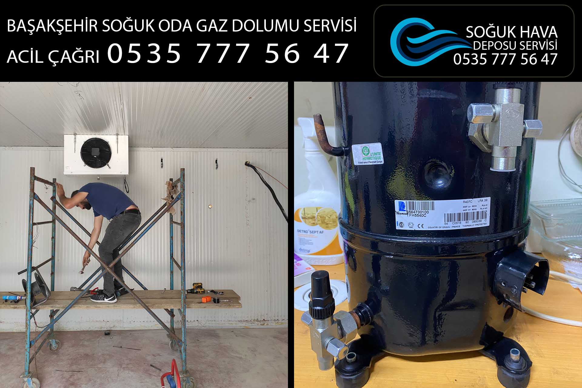 başakşehir soğuk oda gaz dolumu servisi